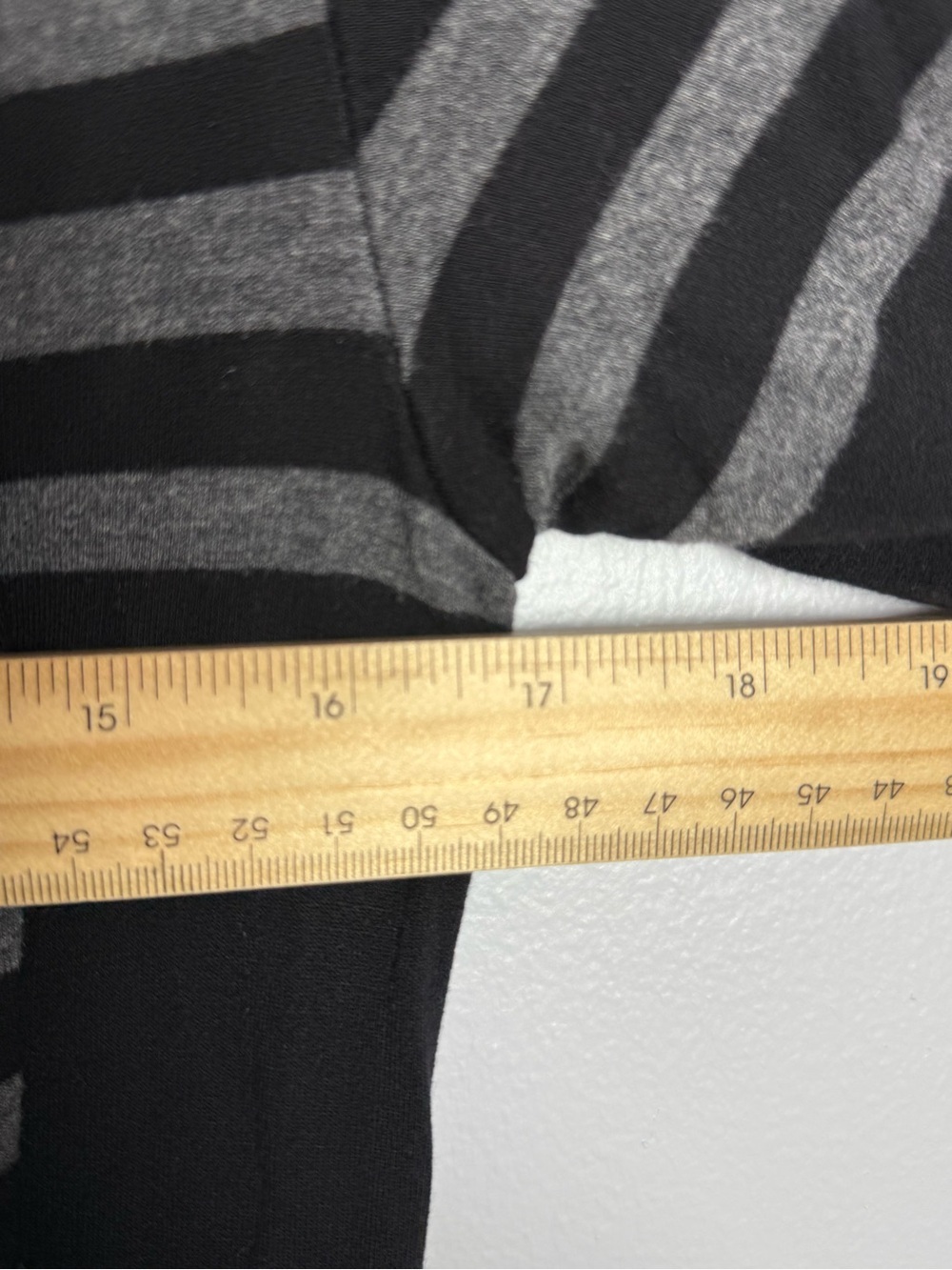 Soma Black and Gray Striped Hooded Lounge Top with V-Neck - Picture 10 of 10